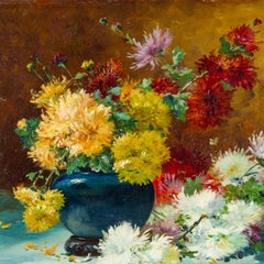 Eugene Henri Cauchois (Français, 1850-1911) Impressionniste Fleurs Nature morte Huile