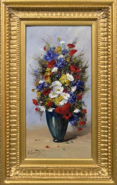 19th Century Still Life oil painting of wild summer flowers