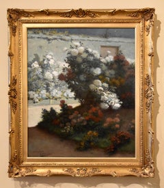 Oil Painting by Eugene Henry Cauchois "A Moonlit Garden"