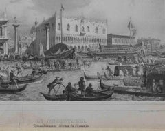 Le Bucentaure - Etching by Eugene Huot - 1854