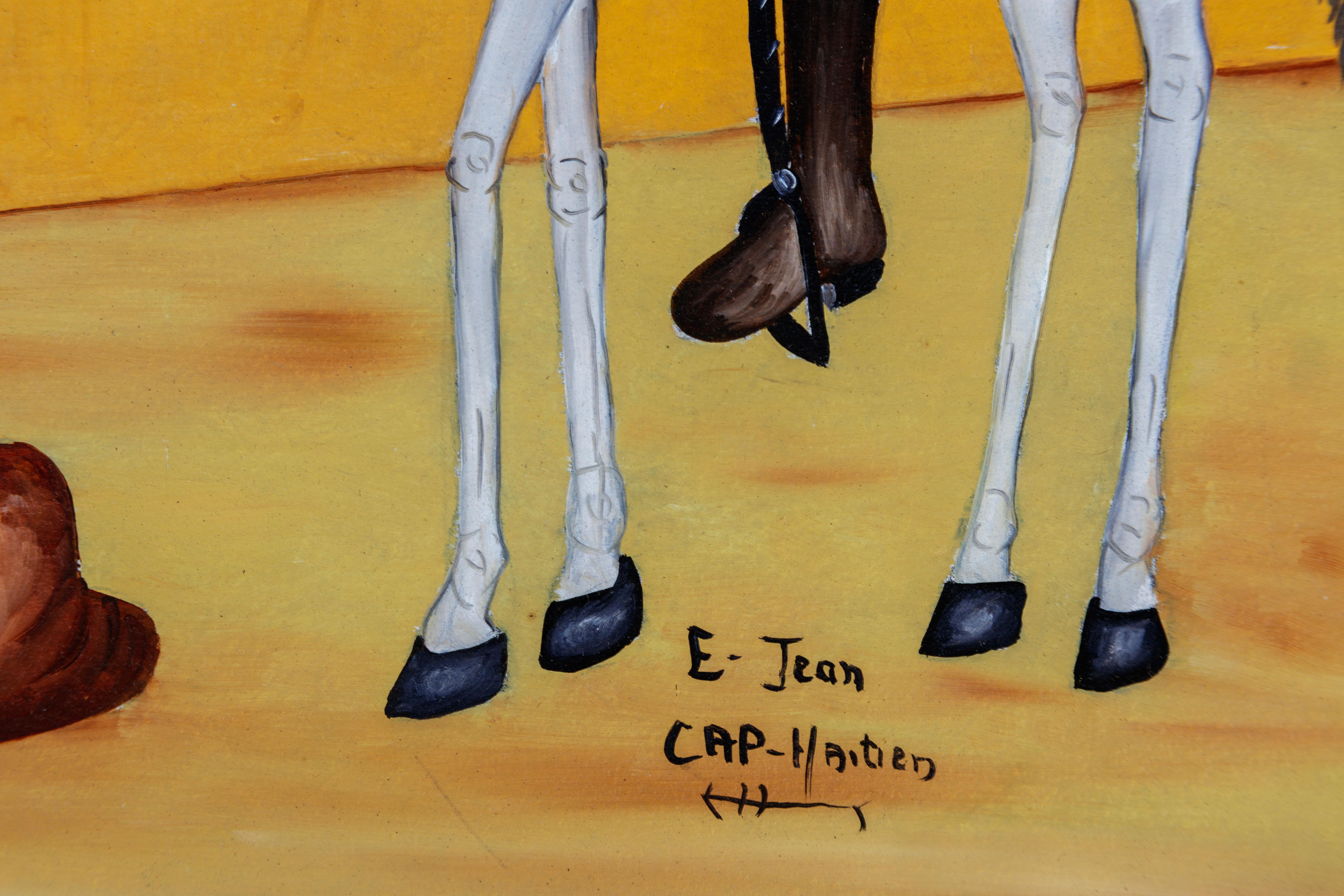 Touissant L'Ouverture und Edelleute zu Pferd – Painting von Eugene Jean