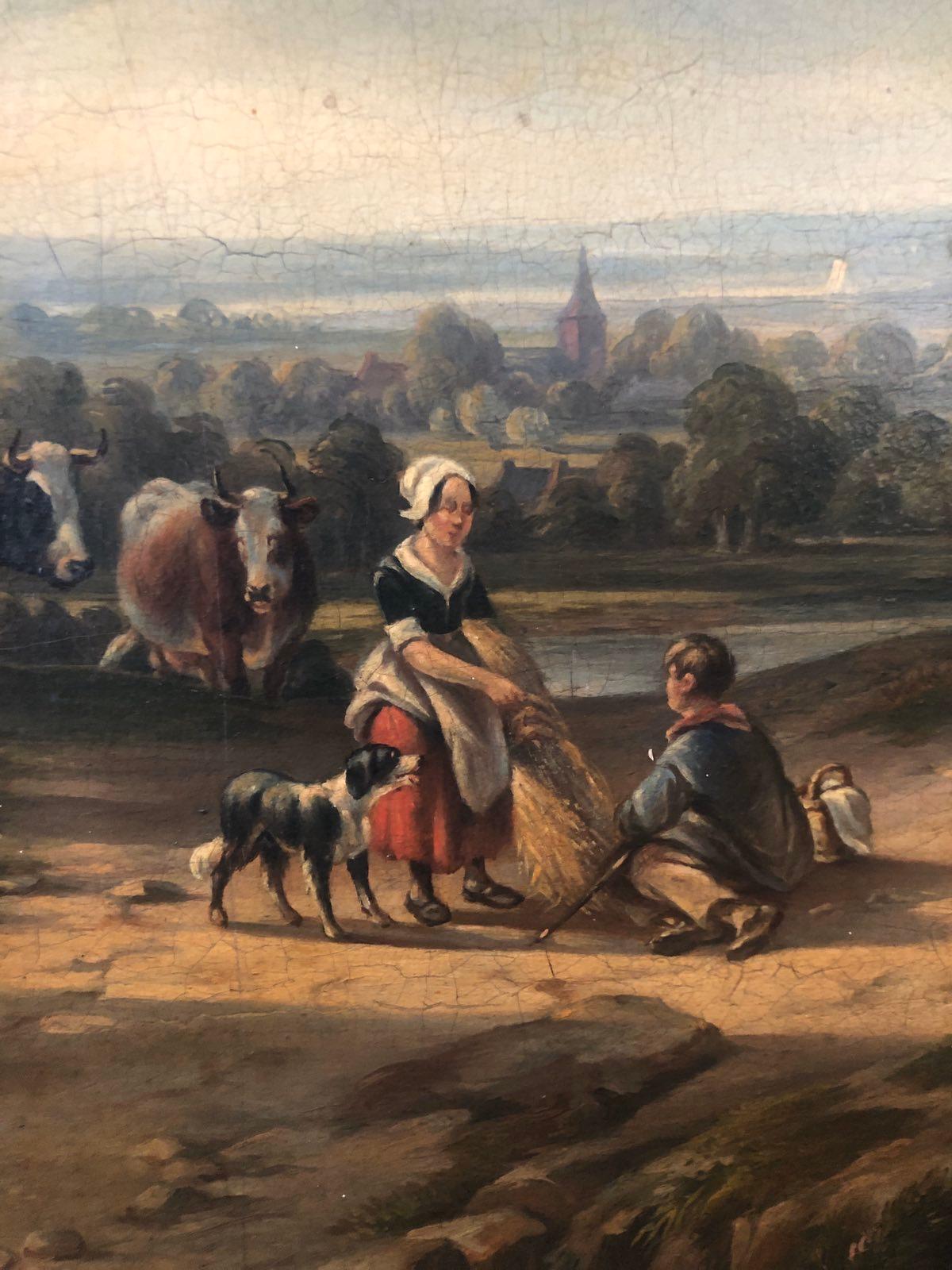 Romantic Verboeckhoven, Masterpiece Oil on Canvas ‘Landscape’, circa 1820