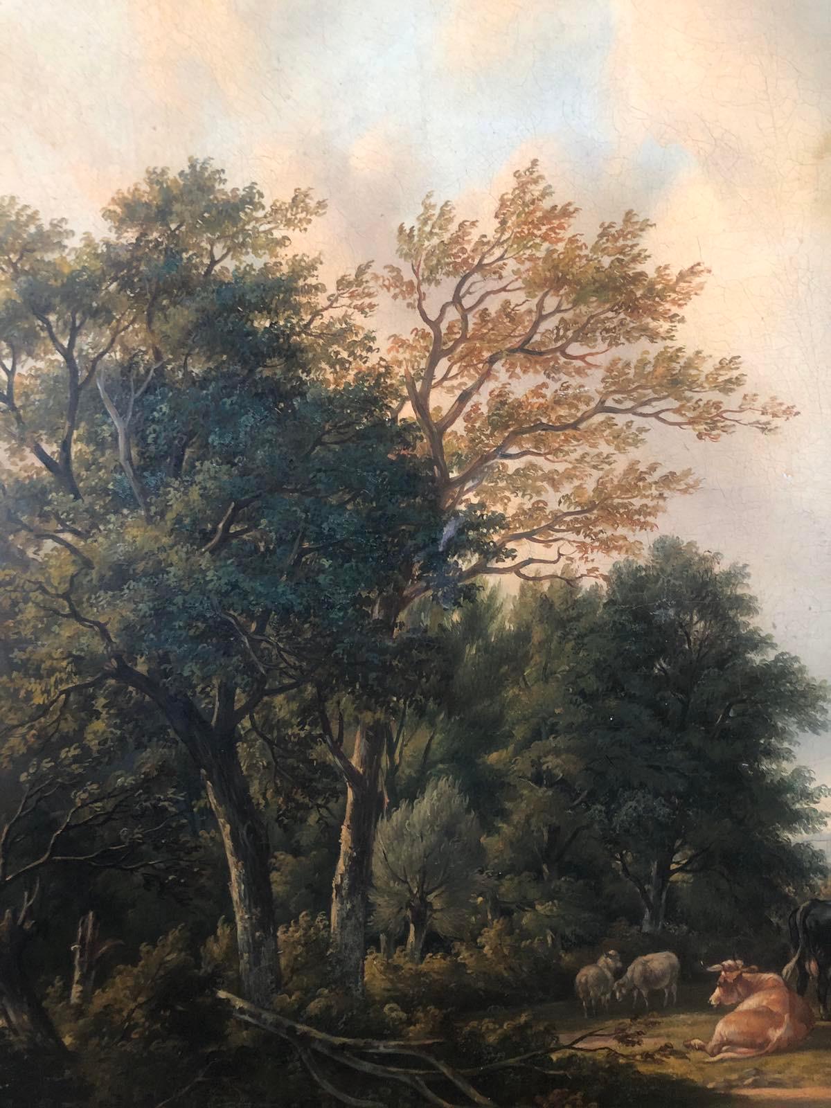 Belgian Verboeckhoven, Masterpiece Oil on Canvas ‘Landscape’, circa 1820