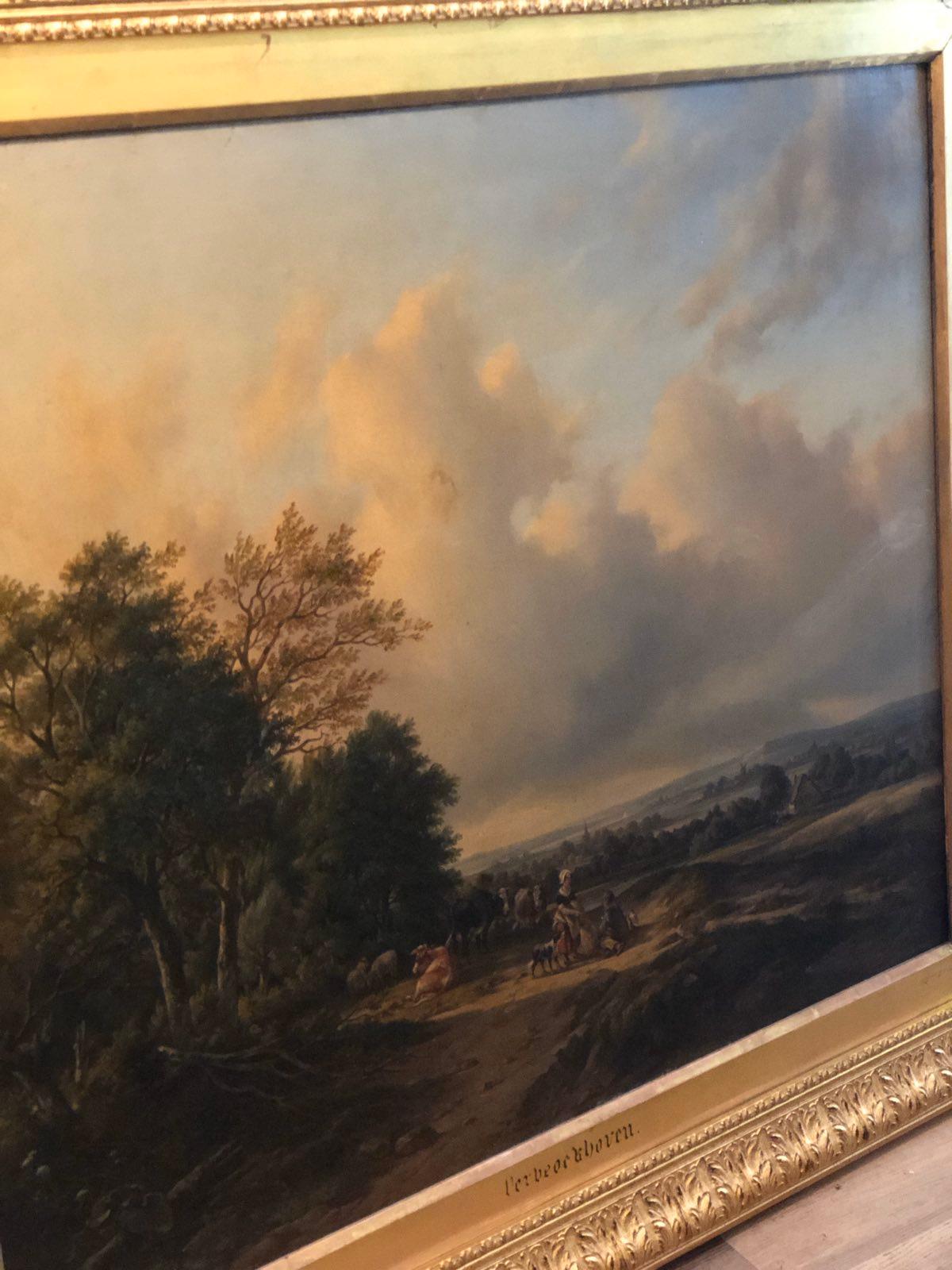 Early 19th Century Verboeckhoven, Masterpiece Oil on Canvas ‘Landscape’, circa 1820