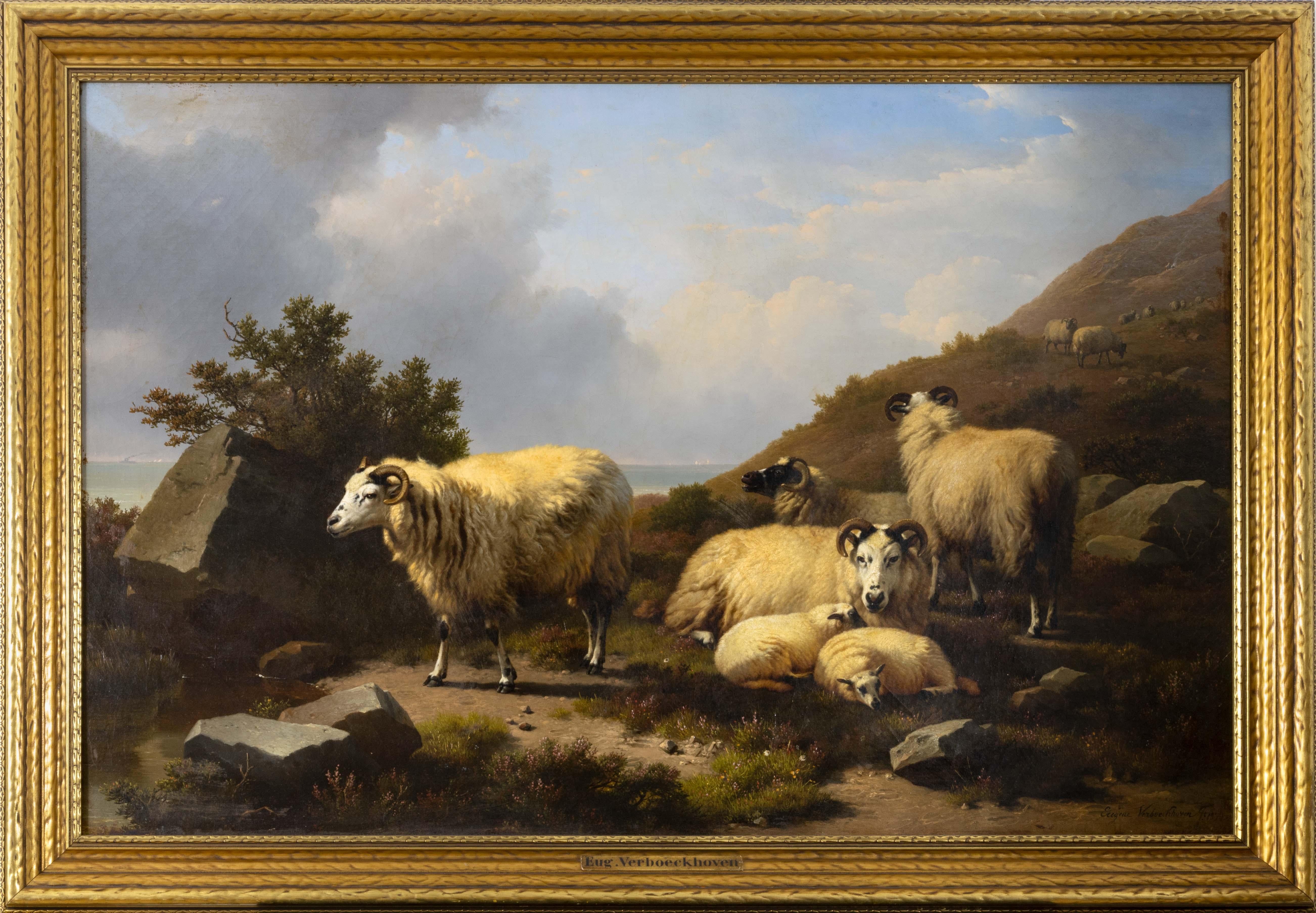 Familienporträt – Painting von Eugène Joseph Verboeckhoven
