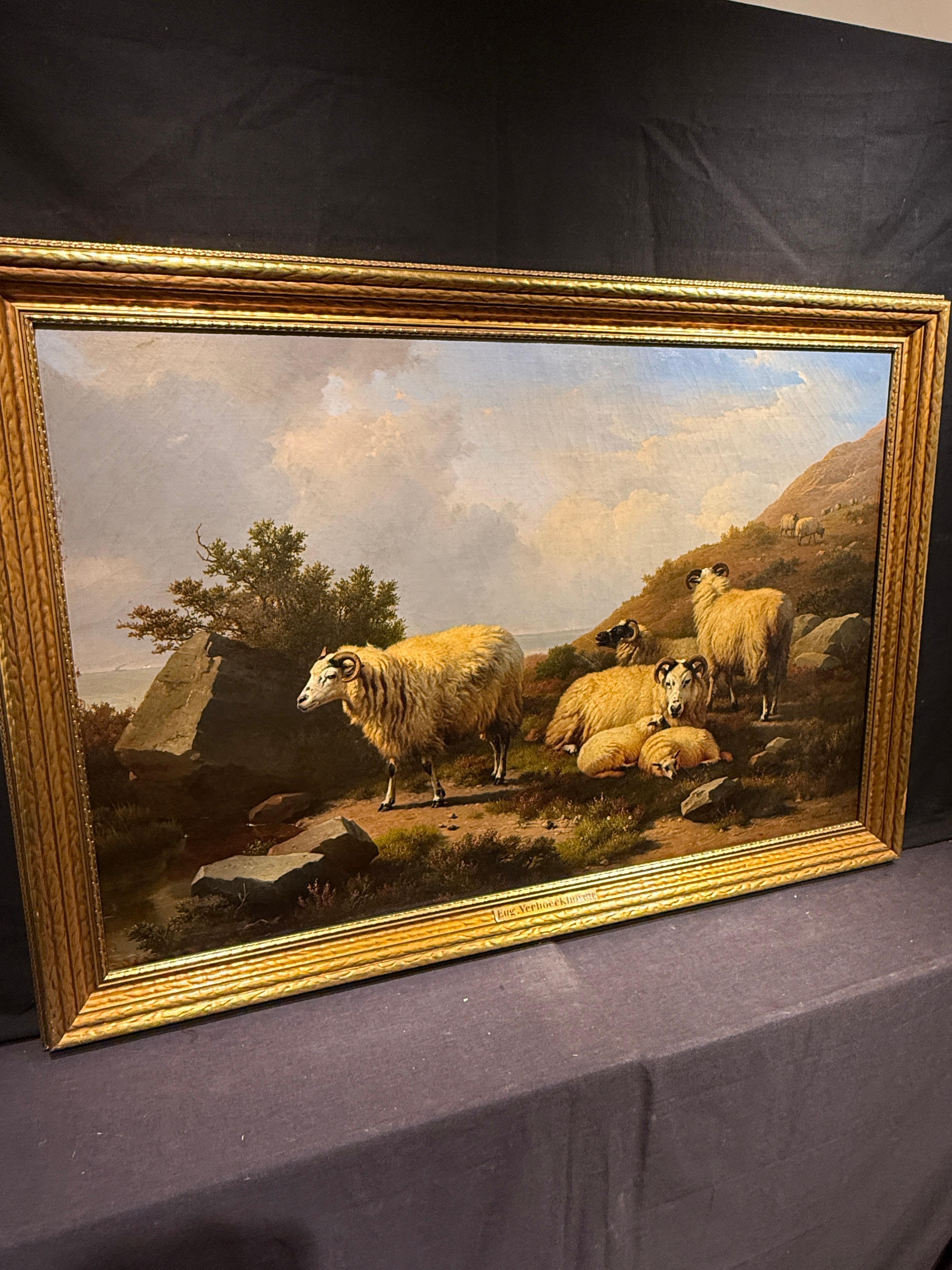 Familienporträt (Realismus), Painting, von Eugène Joseph Verboeckhoven