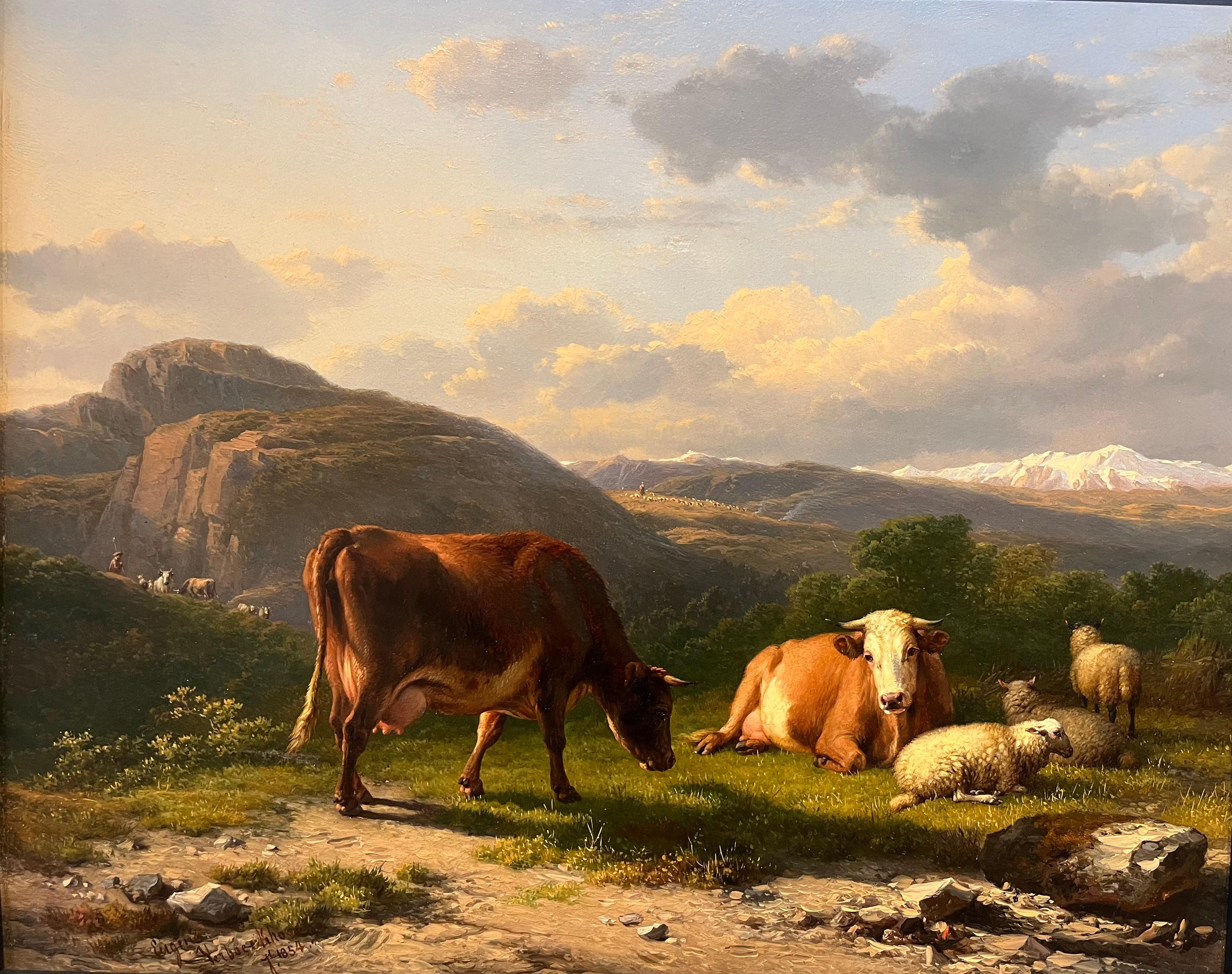Paesaggio zootecnico - Painting di Eugène Joseph Verboeckhoven