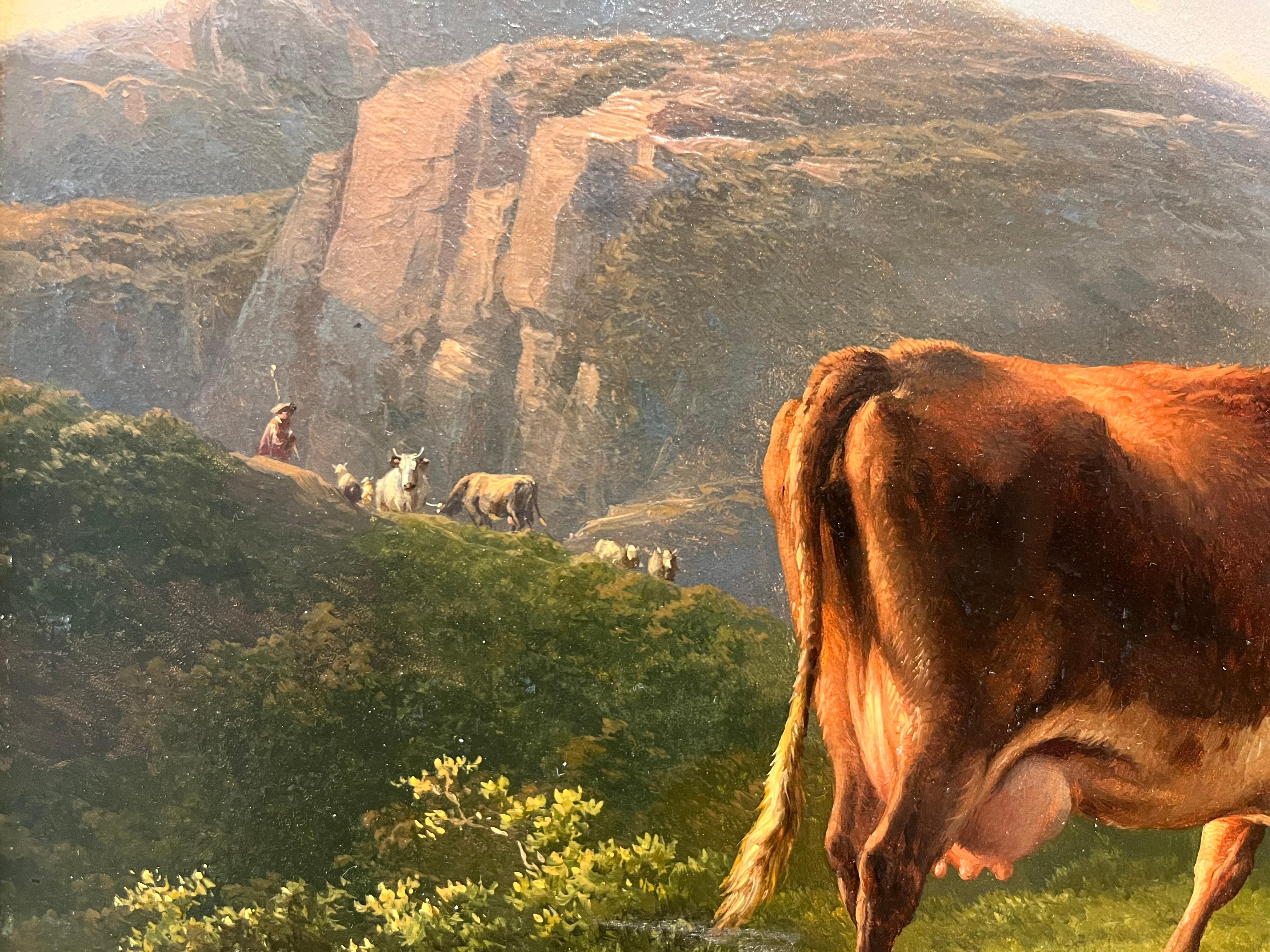 Livestock Landscape  - Hudson River School Painting by Eugène Joseph Verboeckhoven