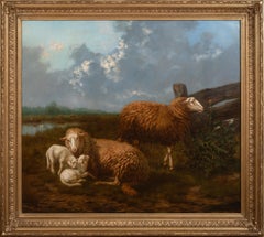 Schafe in einer Landschaft, datiert 1858