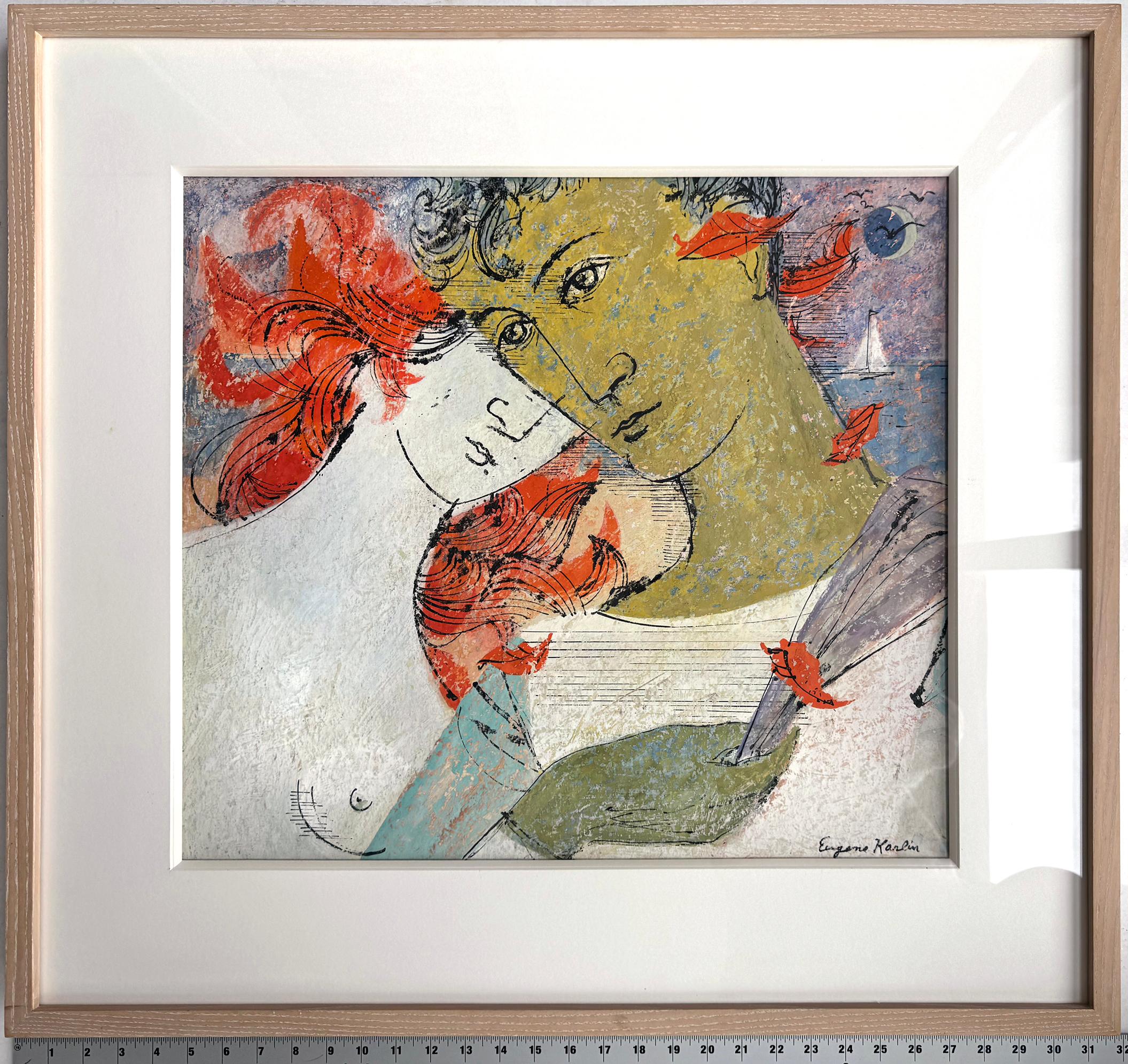 Young Lovers in the Morning Embrace.  Mid-Century Neo-Classical Love Song For Sale 3