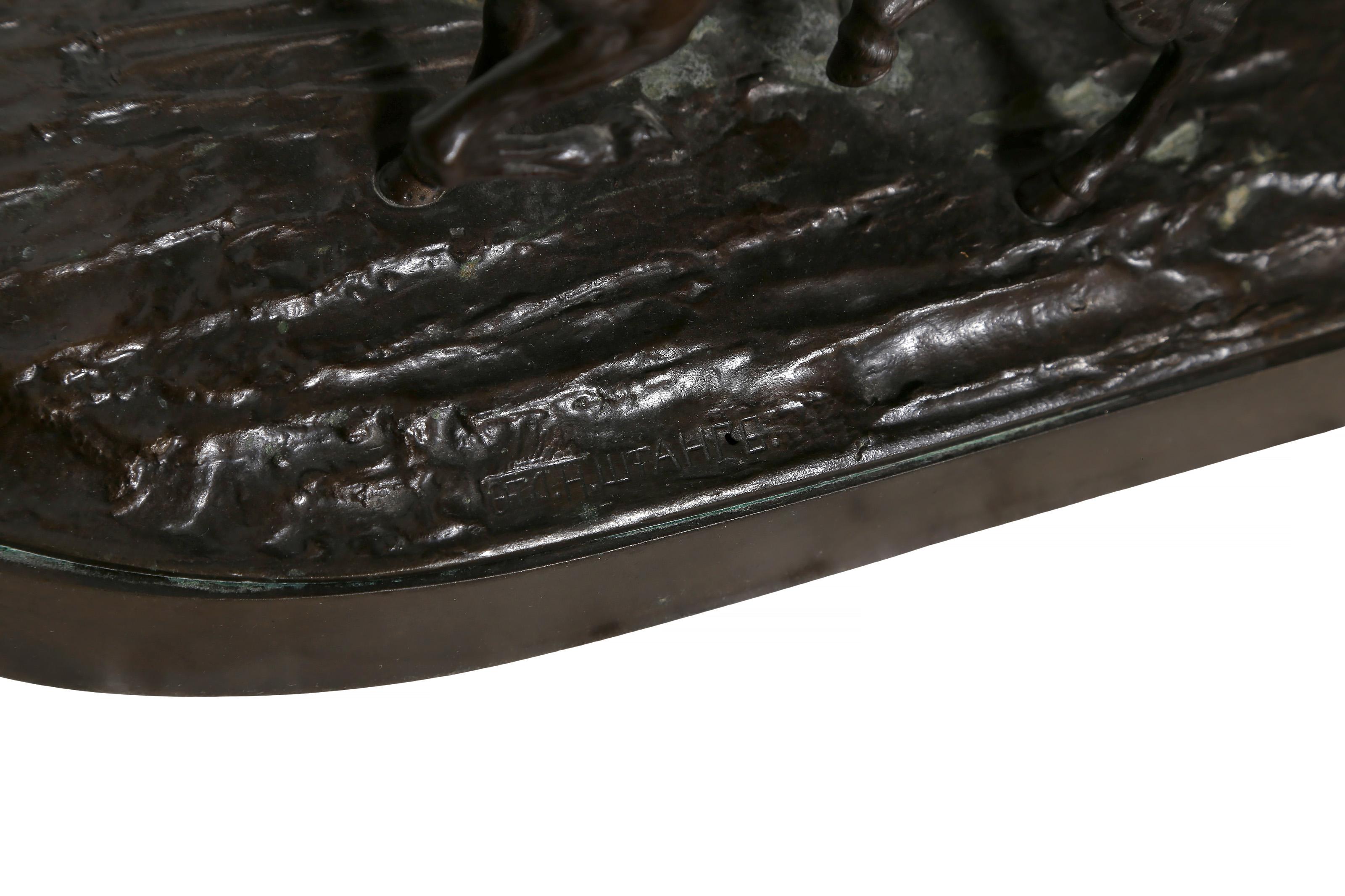 Troika, Modern Bronze Sculpture Cast by N. Shtange after Eugene Lanceray For Sale 3