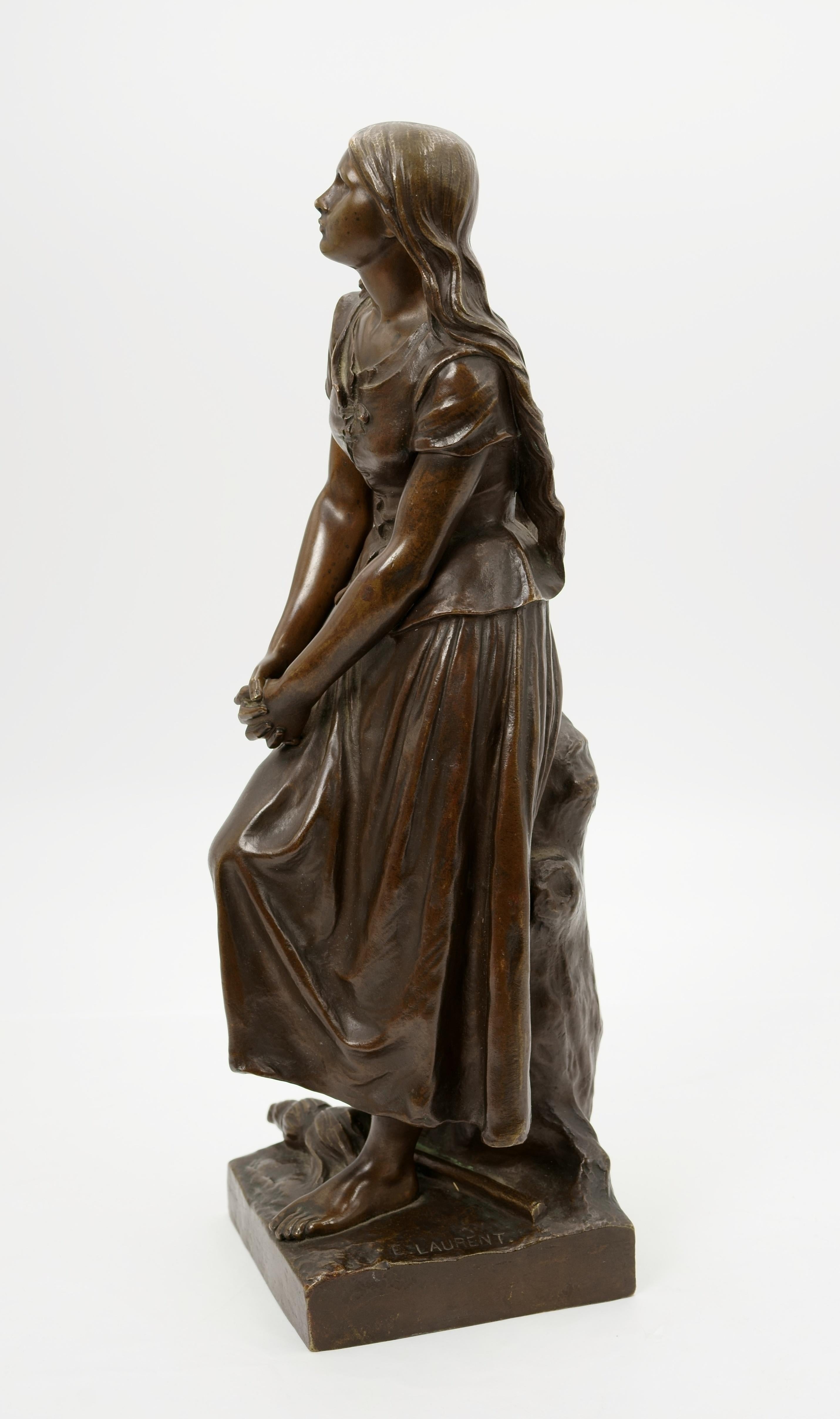 Joan of Arc /  - The Liberating Power of Faith - - Realist Sculpture by Eugene Laurent
