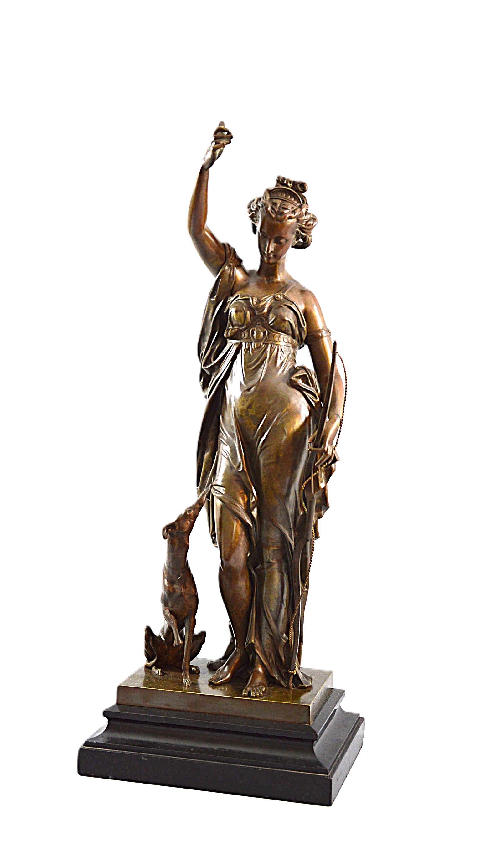 Eugene Laurent (French, 1832-1898) Diana the Huntress For Sale 1