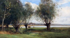 Antique On the Water
s Edge - EUGÈNE LAVIEILLE - Oil on Panel - French