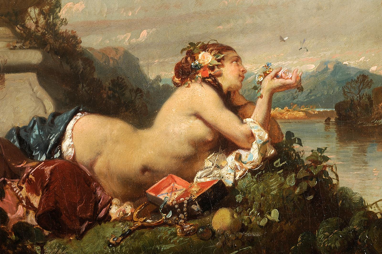 Diana ruht sich aus (Französische Schule), Painting, von Eugene Le Poittevin