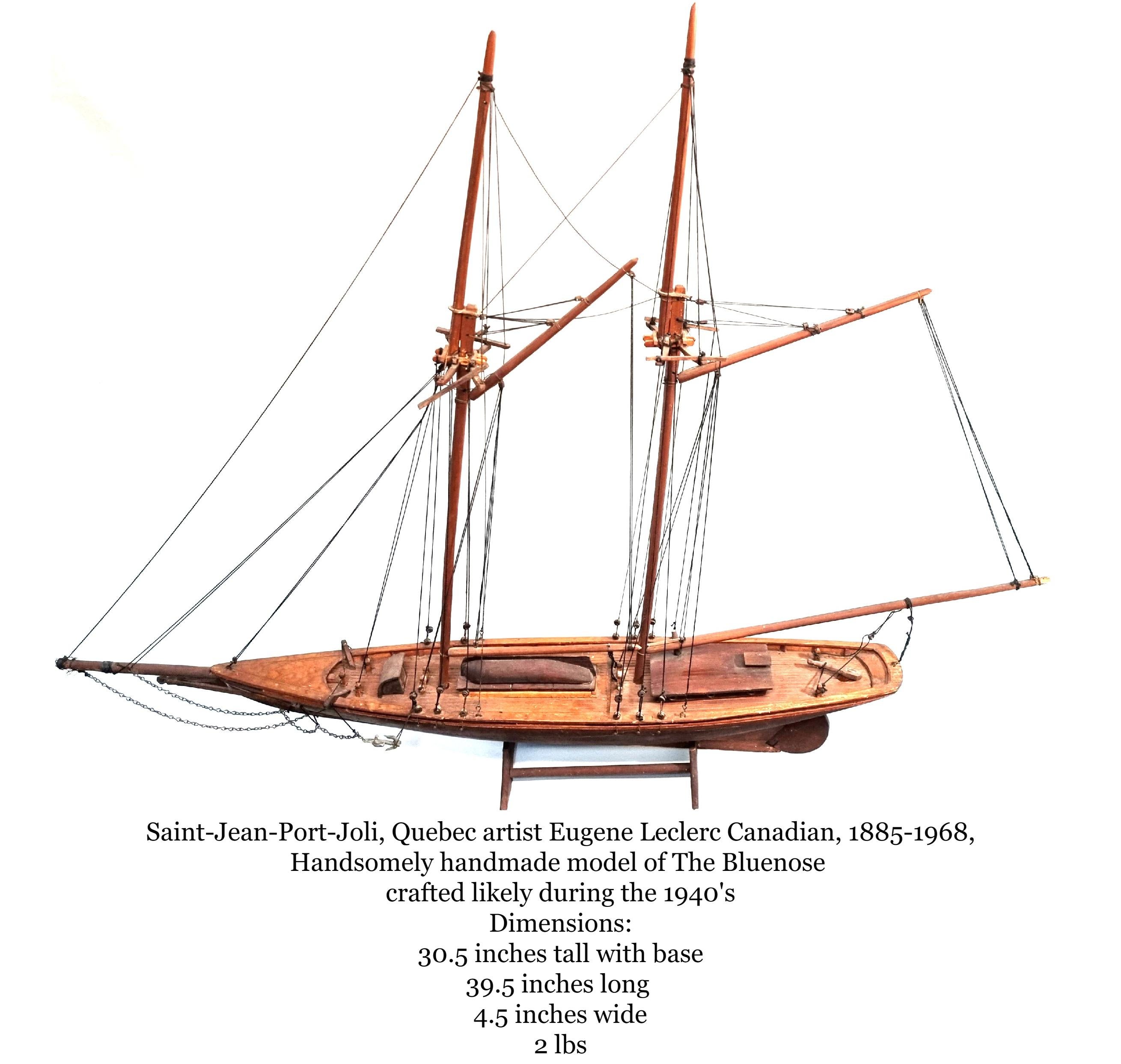 20th Century Eugene Leclerc Bluenose Ship Model Canadian (1885-1968) For Sale