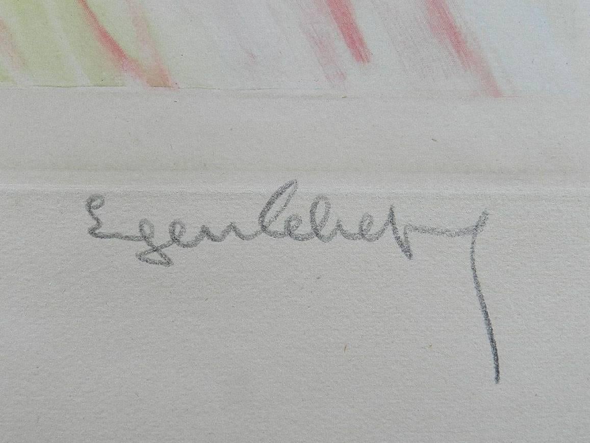 Lithographie française signée par l'artiste Eugène Leliepvre, nu contemporain de Domergue 1