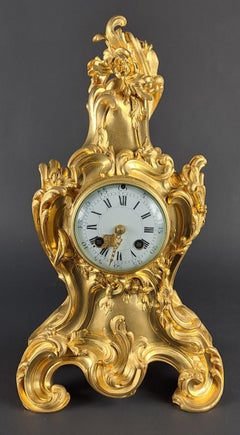 Eugène Lelièvre (1856-1945) - Pendule Louis XV de style Rocaille en bronze doré