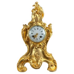 Eugène Lelièvre (1856-1945) - Pendule Louis XV de style Rocaille en bronze doré