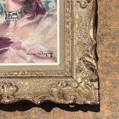 Eugene Lelievre Portrait Huile sur toile Peinture signée et encadrée 1920 France