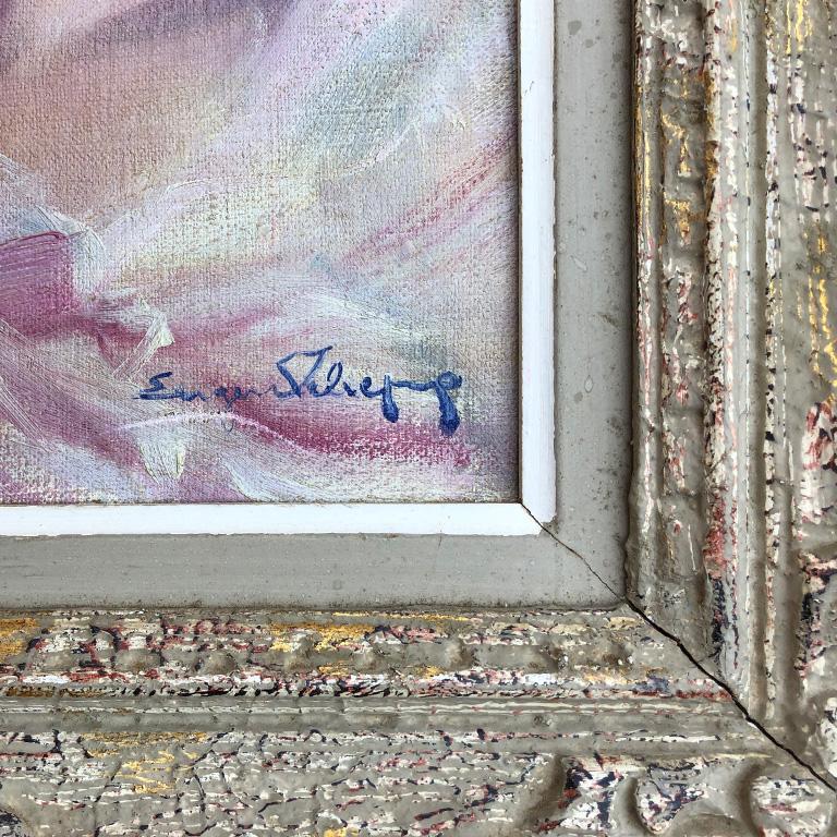 Early 20th Century Eugene Lelievre Portrait Oil on Canvas Painting Signed and Framed 1920s France