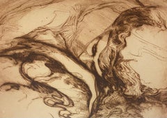 Composizione astratta di Eugene LeRoyer, prova d'artista francese intitolata "Sonno".