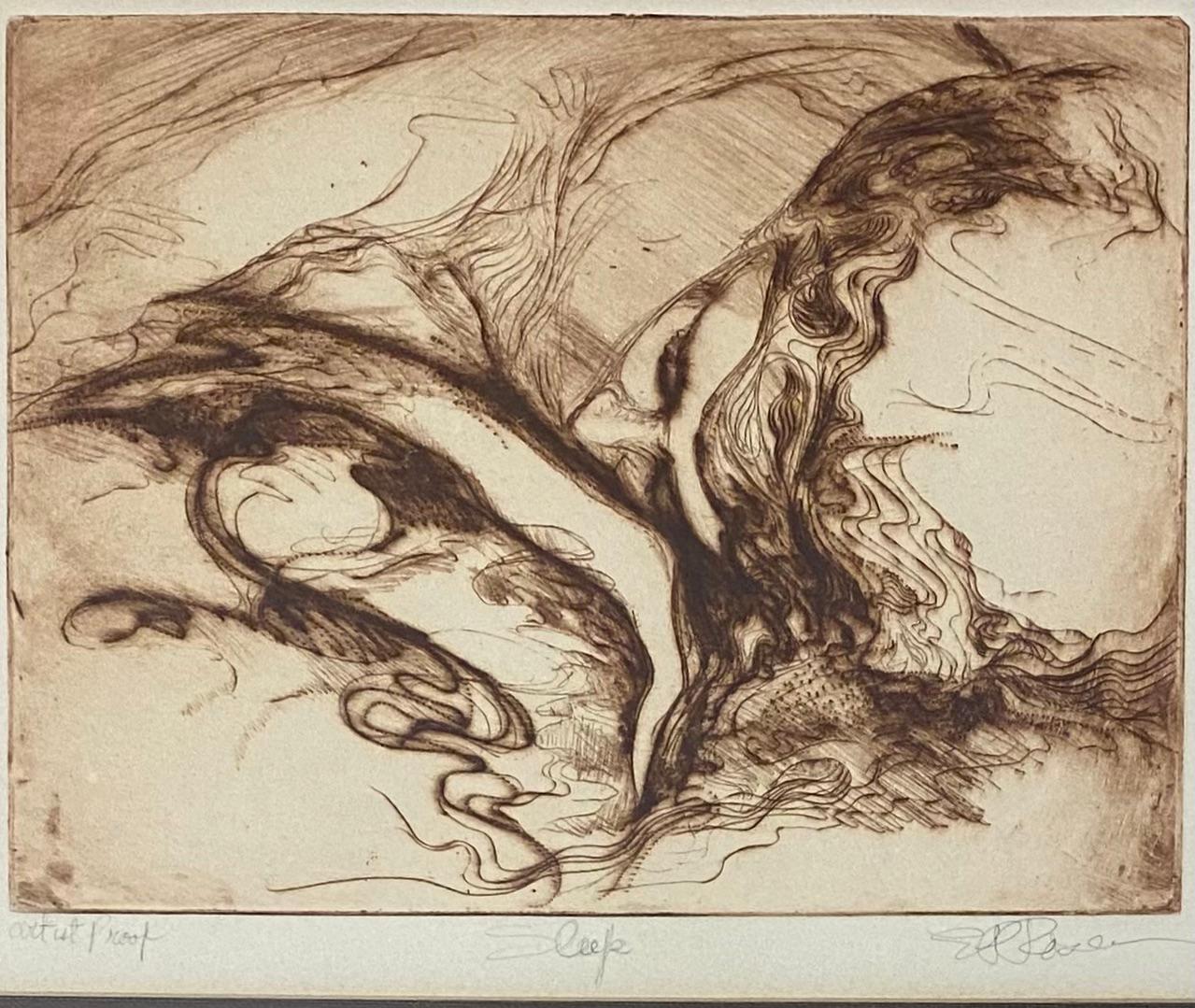 Français Composition abstraite d'Eugène Leroy, copie de l'artiste intitulée Sleep, signée en vente