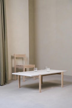 Eugene Light Concrete Top and Light Oak Legs Coffee Table by Eberhart Furniture