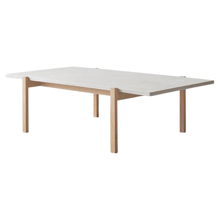 Eugene Light Concrete Top and Light Oak Legs Coffee Table by Eberhart Furniture