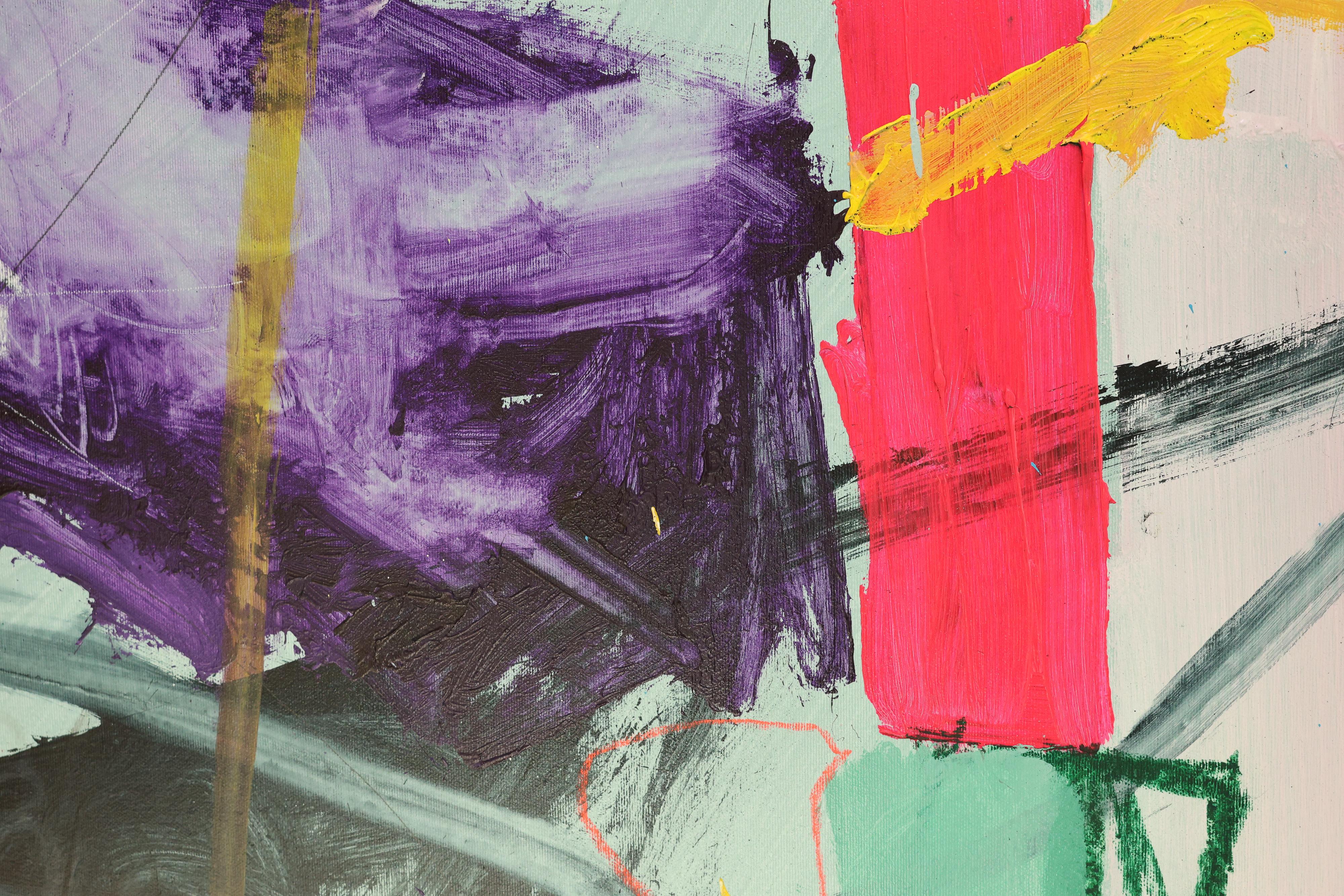 Eugene Lisniak “Self Portrait” 2021 – Large Abstract Expressionist Mixed Media For Sale 14