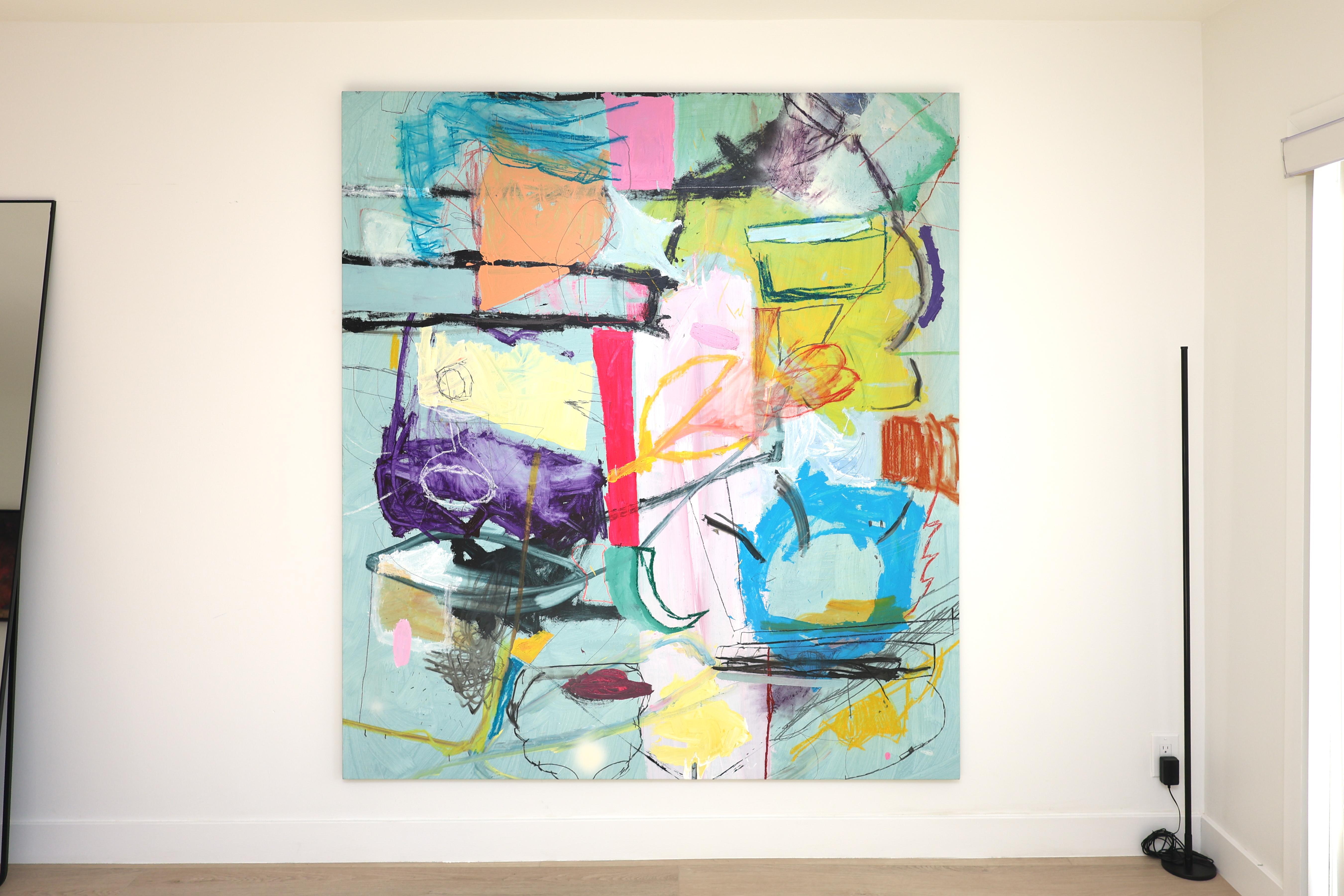 Eugene Lisniak “Self Portrait” 2021 – Large Abstract Expressionist Mixed Media For Sale 1