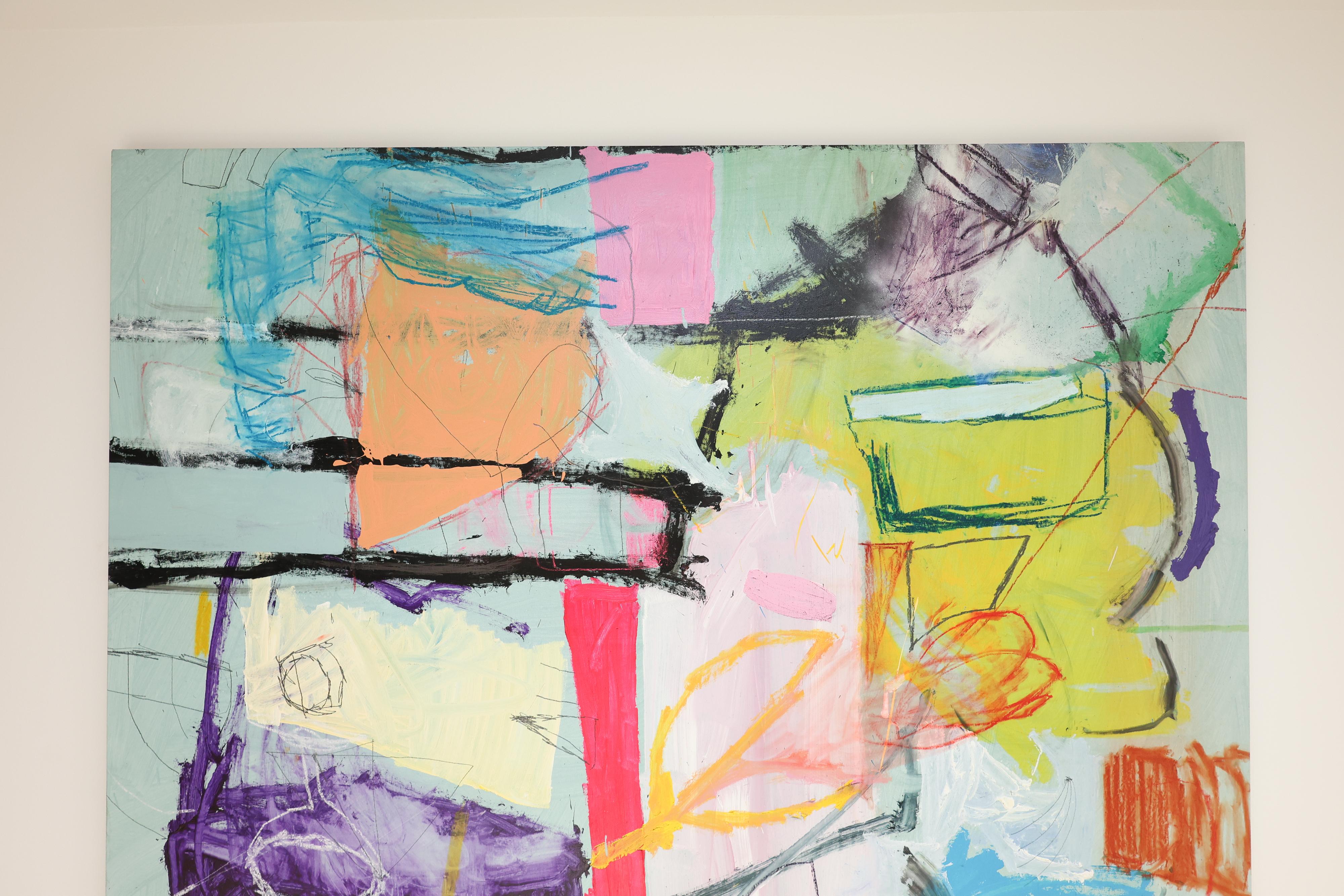 Eugene Lisniak “Self Portrait” 2021 – Large Abstract Expressionist Mixed Media For Sale 3