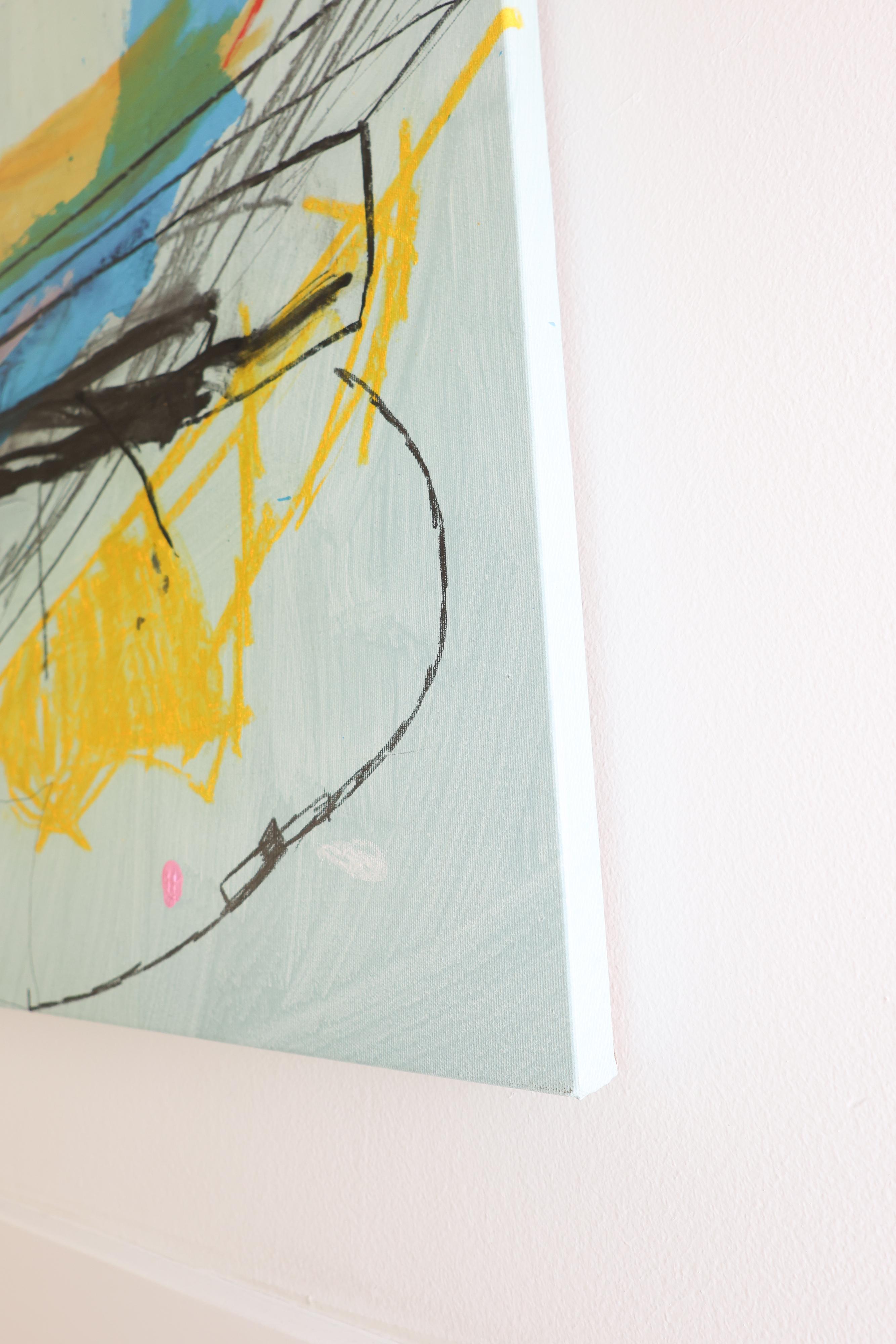 Eugene Lisniak “Self Portrait” 2021 – Large Abstract Expressionist Mixed Media For Sale 7