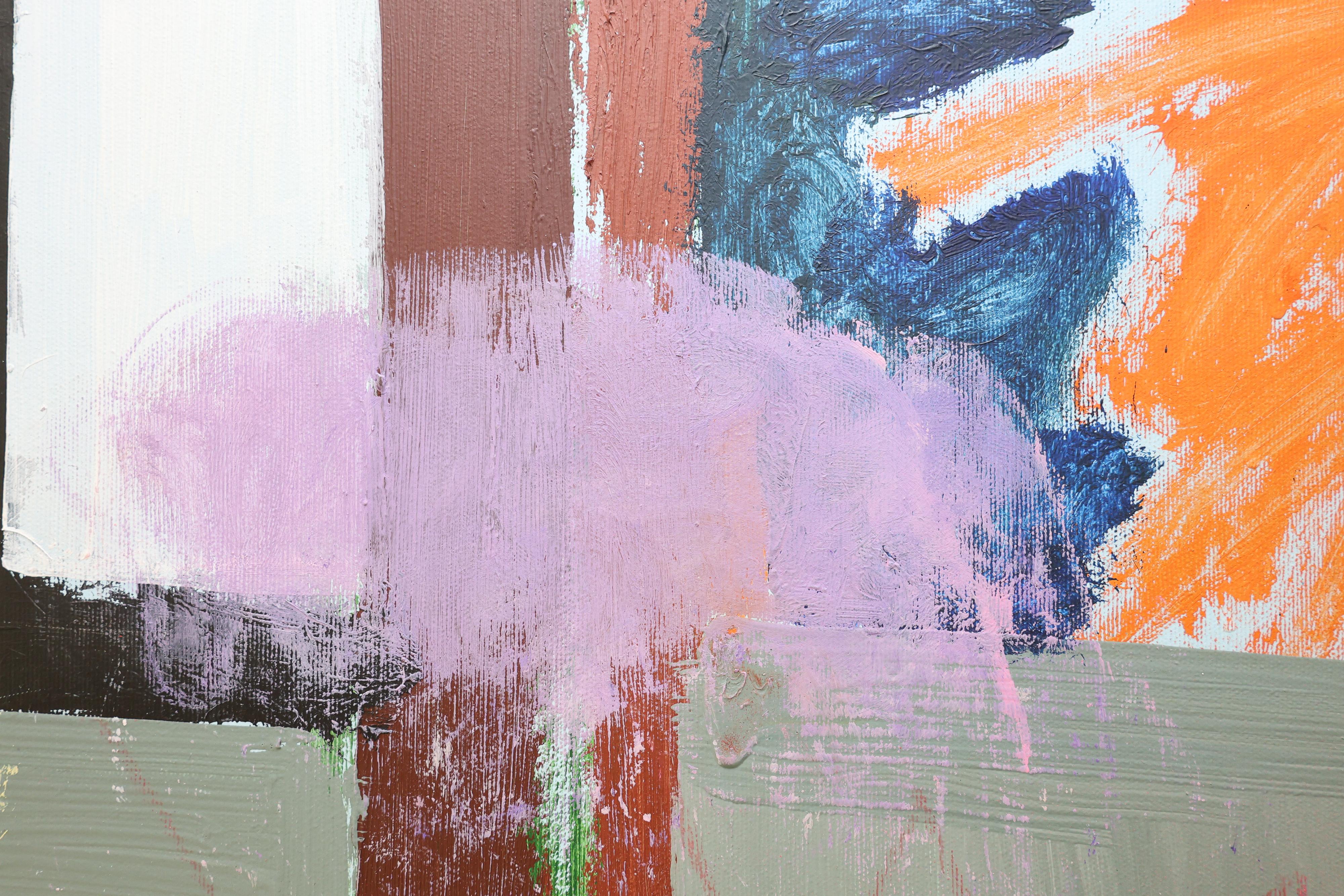 Large Vivid Abstract Painting “Arrival”, 2022, Acrylic, Pastel & Spray Paint For Sale 9