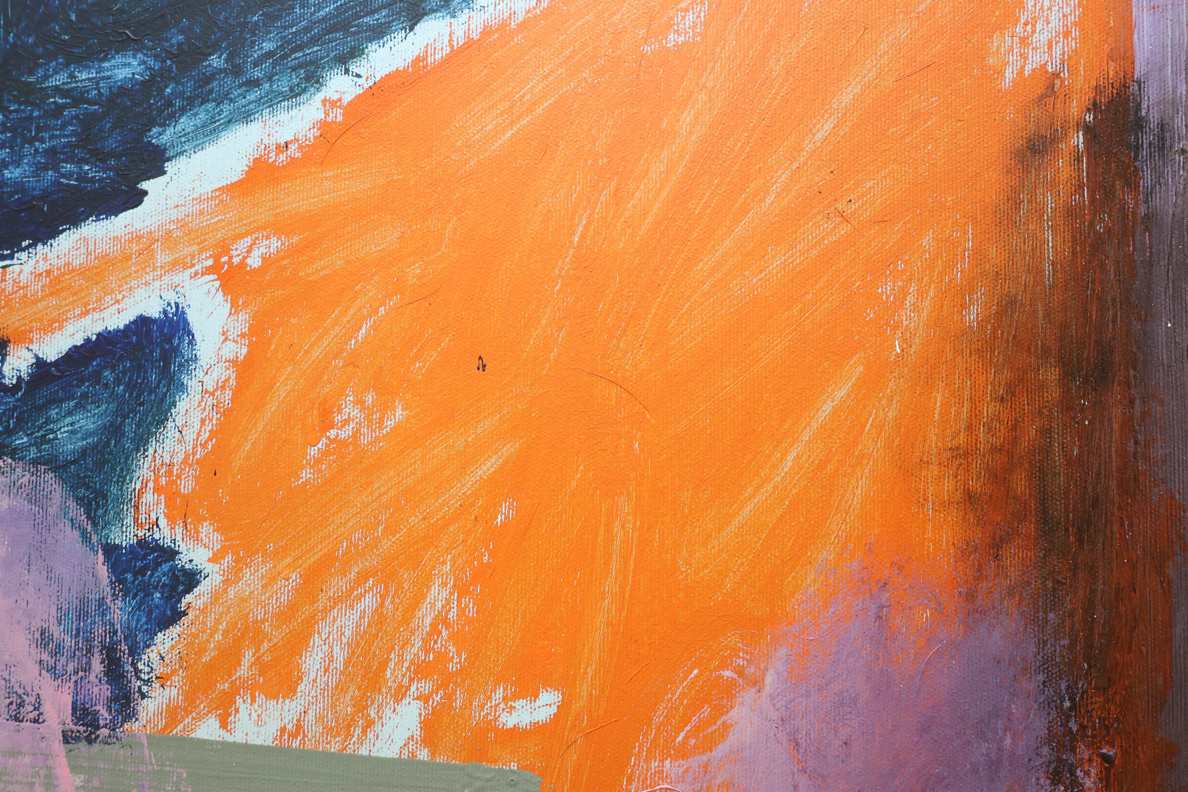 Large Vivid Abstract Painting “Arrival”, 2022, Acrylic, Pastel & Spray Paint For Sale 10
