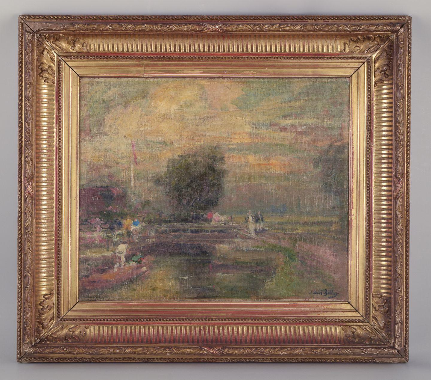 Eugène-Louis Gillot, artiste français classé. Huile sur toile. Scène de la vie rurale en vente