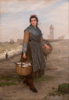 "Returning from the Fish Market", 1895 by Eugene-Marie Salanson