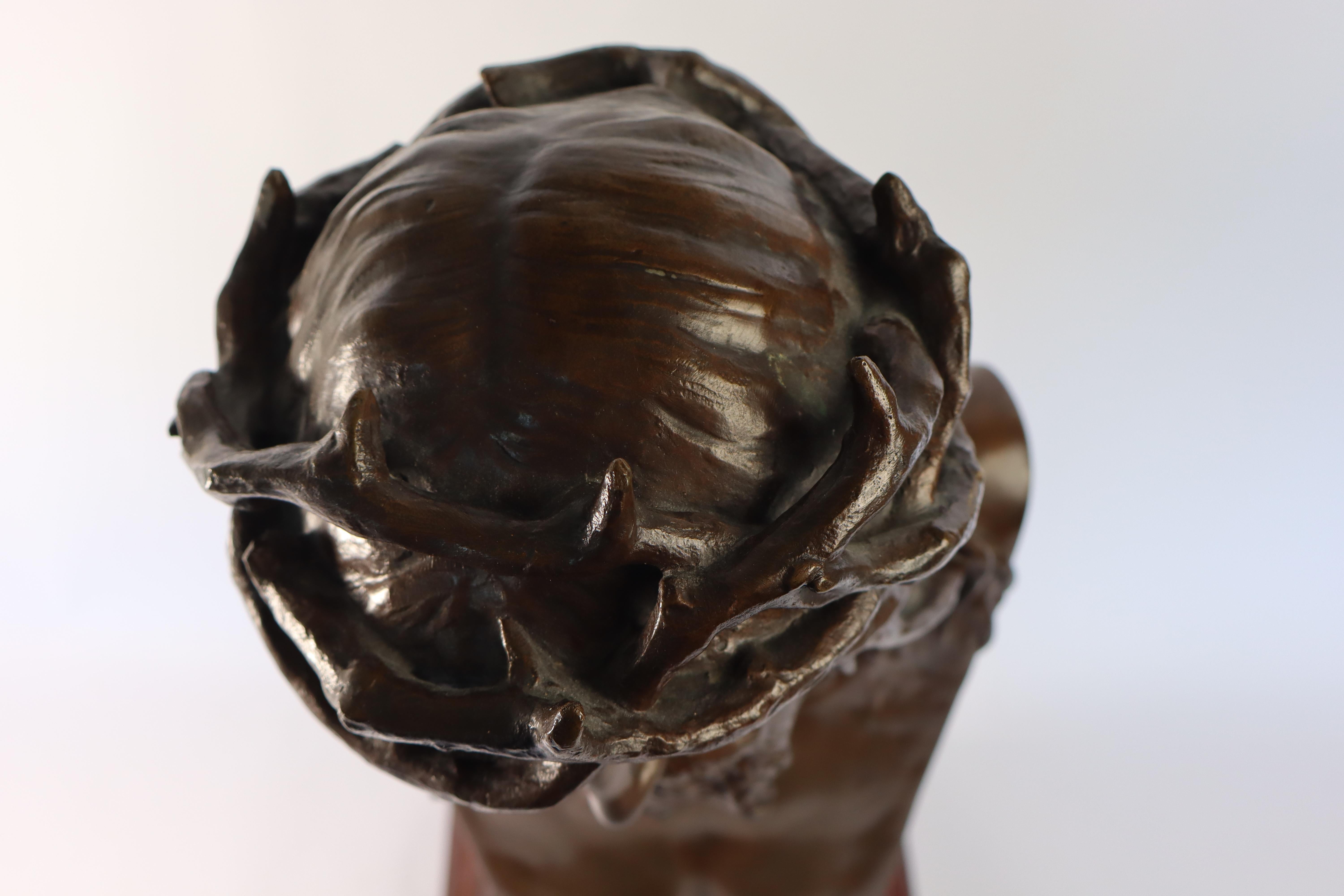 Patinato Eugène Marioton: Scultura in bronzo di Cristo, timbro Sciot Decauville Parigi in vendita