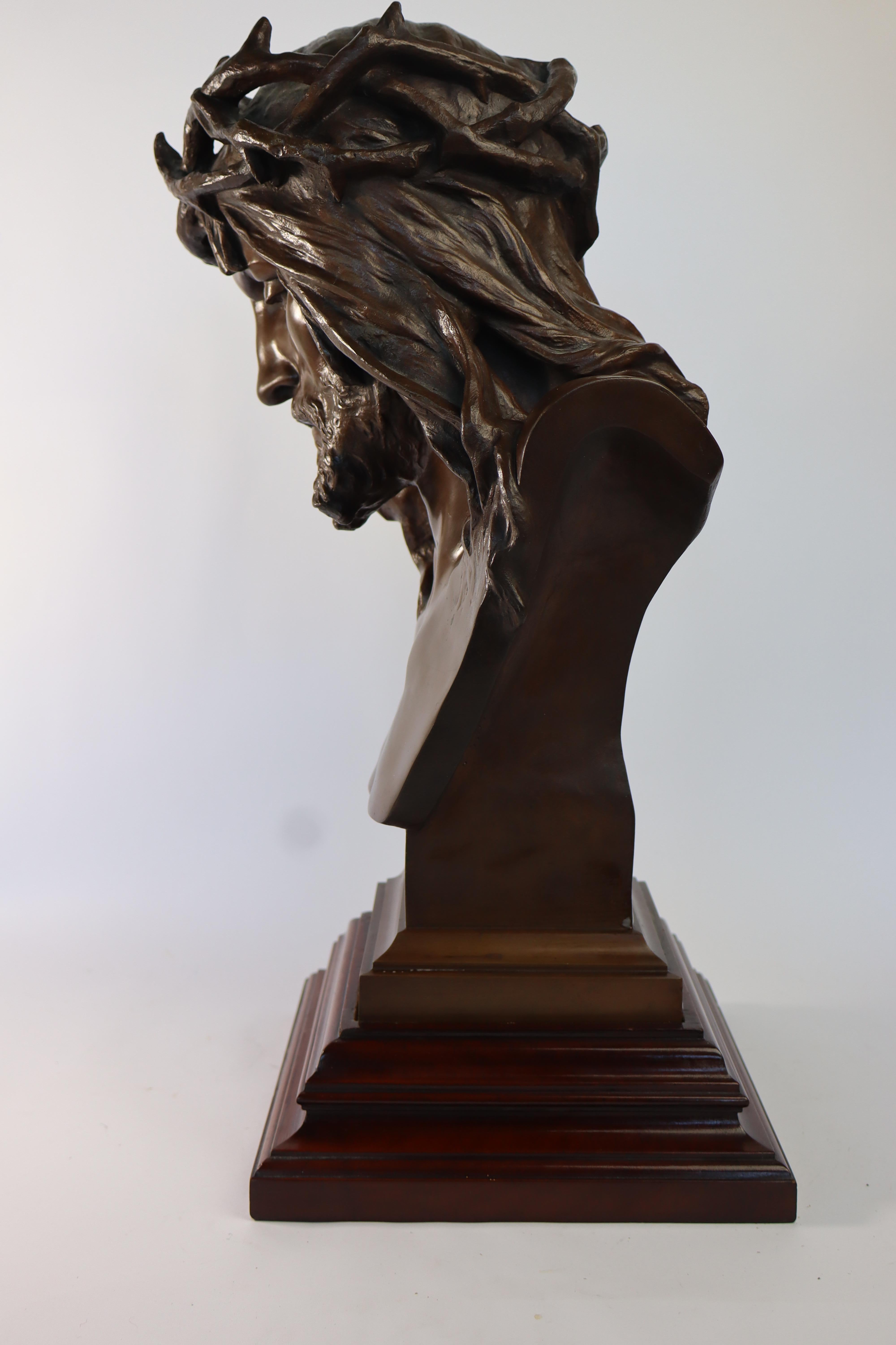 Eugène Marioton: Scultura in bronzo di Cristo, timbro Sciot Decauville Parigi In condizioni buone in vendita a Zemst, BE