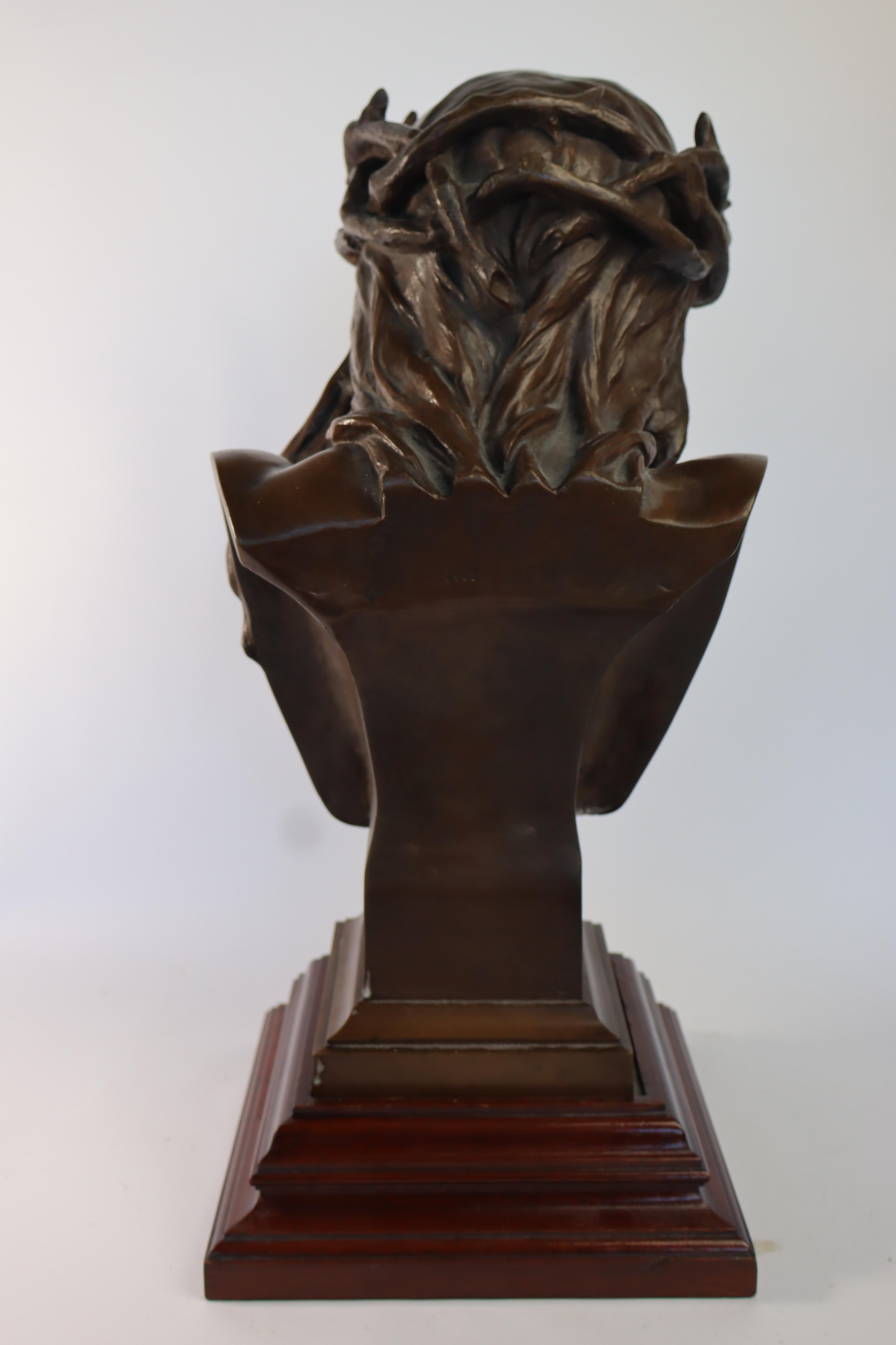 XX secolo Eugène Marioton: Scultura in bronzo di Cristo, timbro Sciot Decauville Parigi in vendita