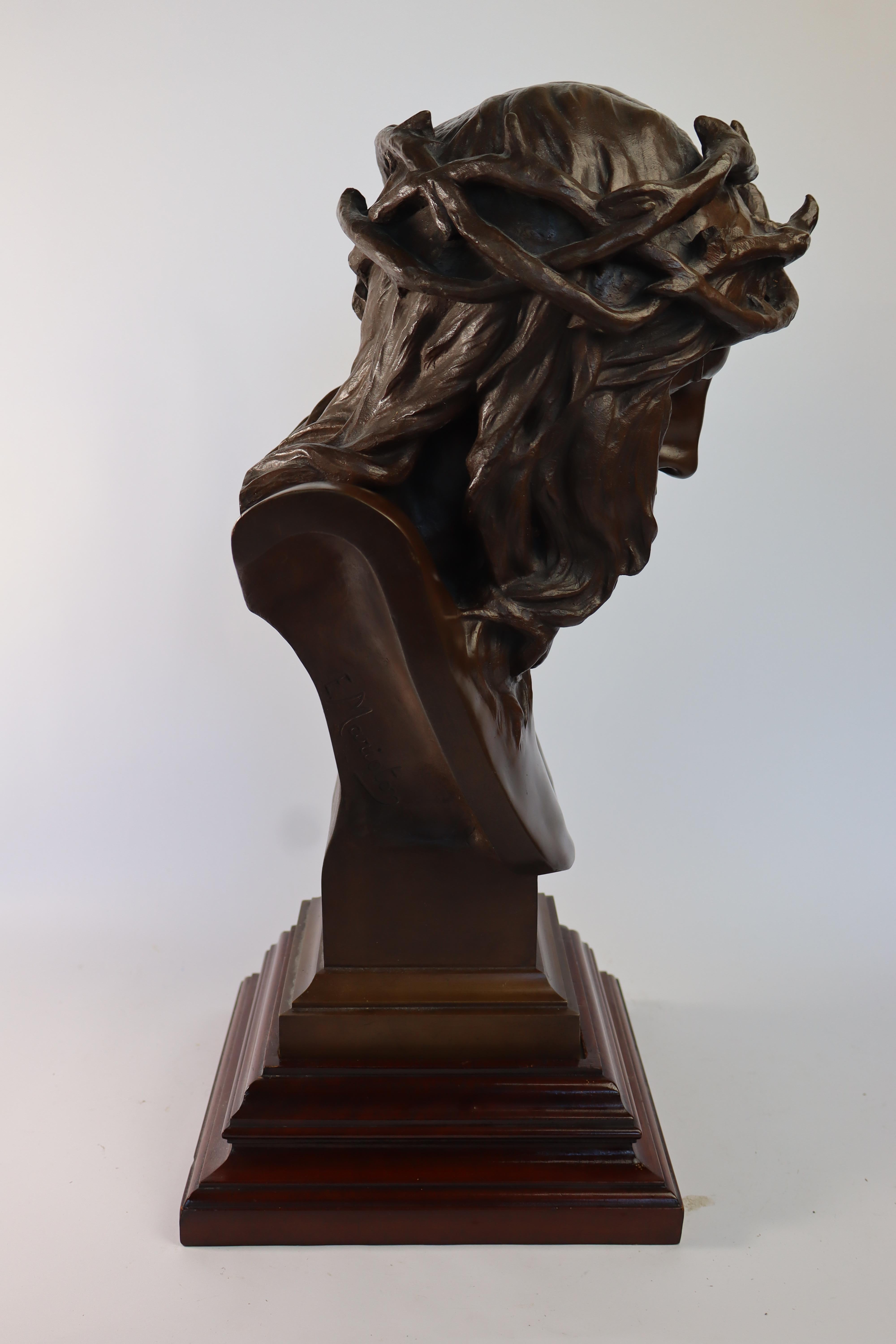 Bronzo Eugène Marioton: Scultura in bronzo di Cristo, timbro Sciot Decauville Parigi in vendita