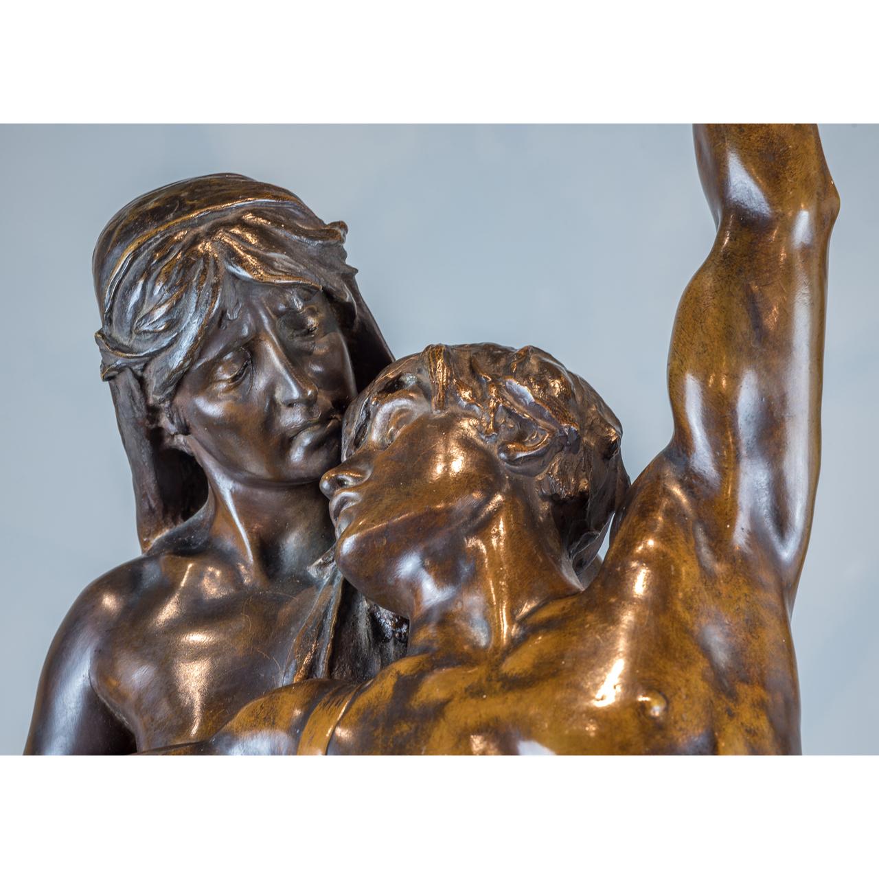 A Fine Quality Bronze Group ‘Gloria Patriae’ by Eugene Marioton  For Sale 2