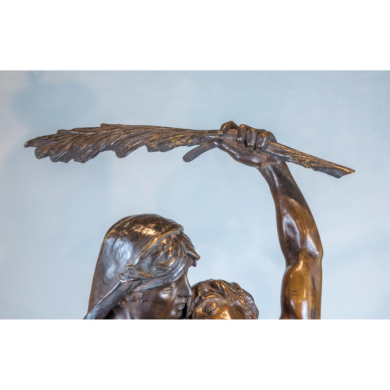 A Fine Quality Bronze Group ‘Gloria Patriae’ by Eugene Marioton  For Sale 3
