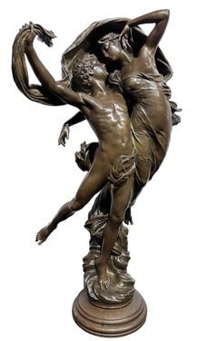Antique The Dance of Zephyr and Psyche by Eugéne Marioton (French, 1854-1933)