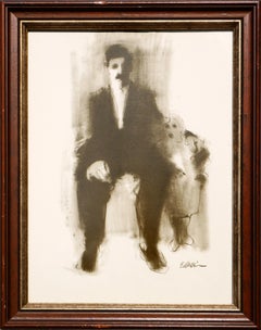 Naturalistic Figurative Portrait Lithograph of a Well-Dressed Gentleman