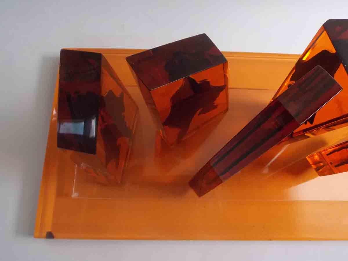Late 20th Century Eugene Massin Abstract Acrylic Sculpture For Sale