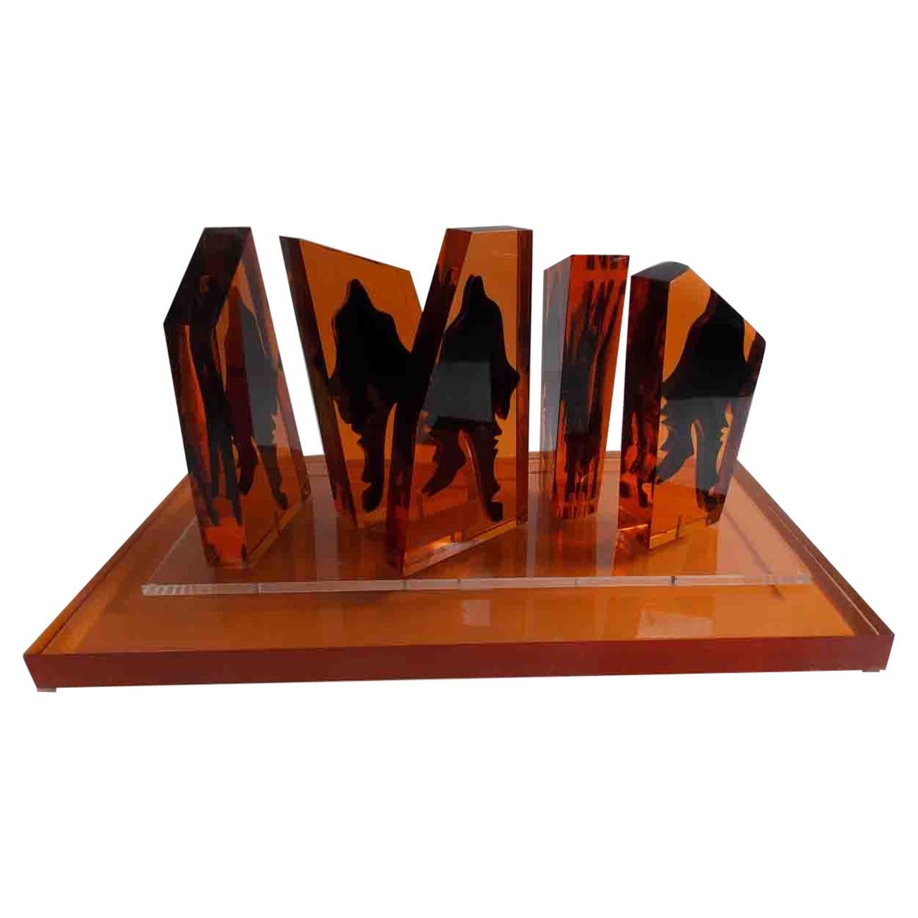 Eugene Massin Abstract Acrylic Sculpture For Sale