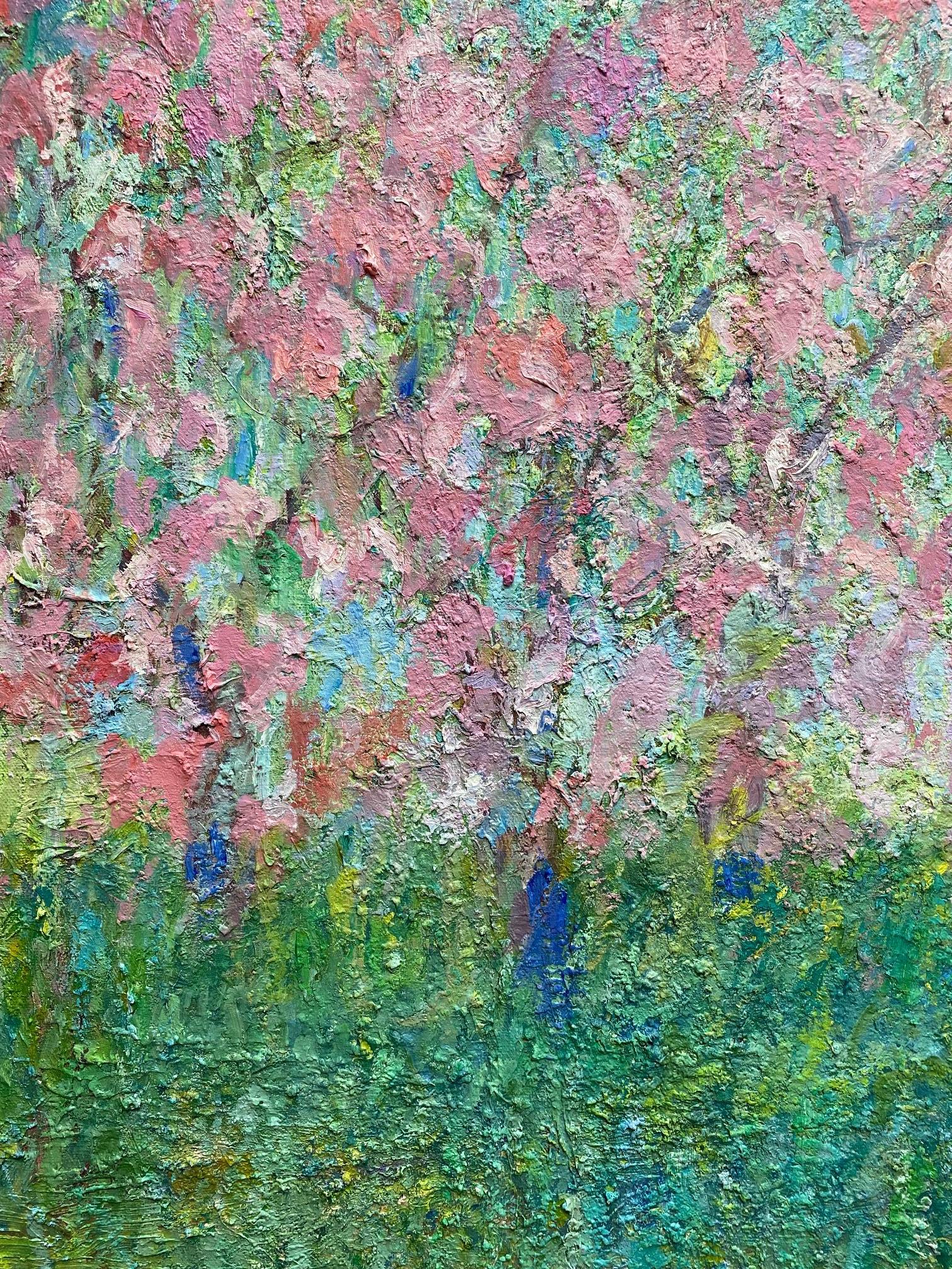 The much anticipated cherry blossom season personifies nature's beauty and gentility just as this impressionist floral landscape is more than a field resplendent with flowers blossoming and growing at will.  Polish American artist Eugene Maziarz