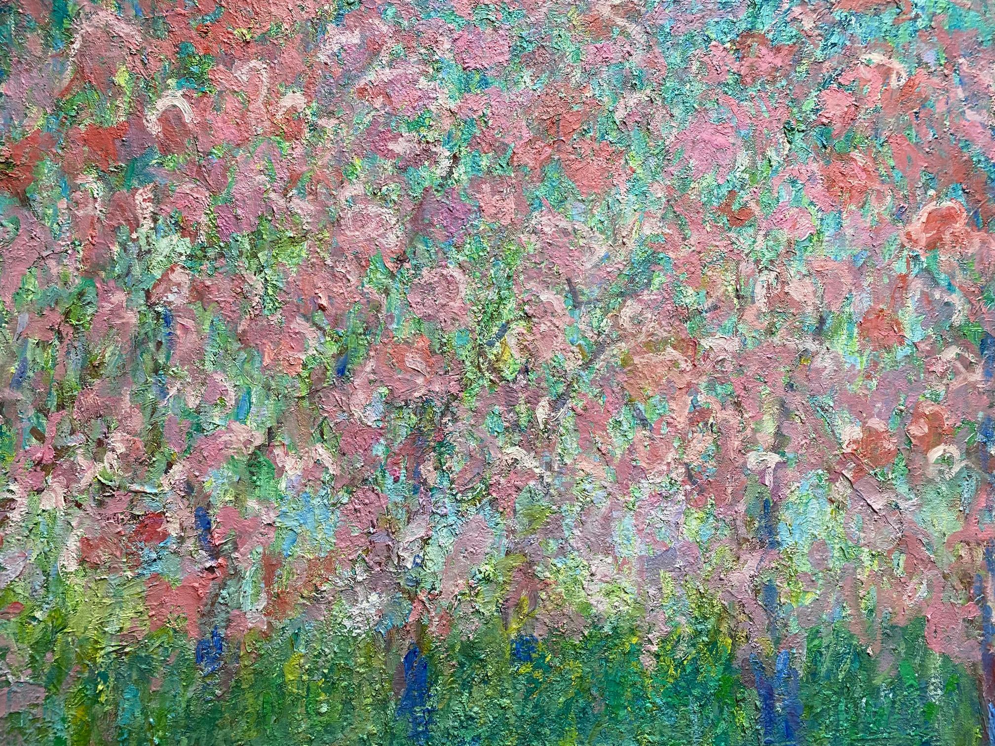 Cherry Blossoms, original 24x30 impressionist floral landscape For Sale 2