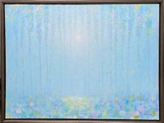 Delizie, paesaggio astratto espressionista contemporaneo originale 30x40